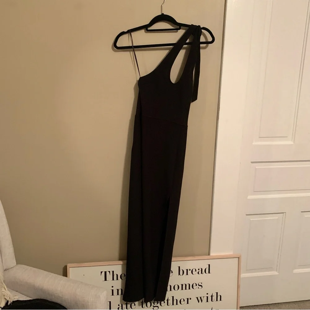 Abercrombie & Fitch Black Midi Dress with Side Slit - Picture 3 of 8